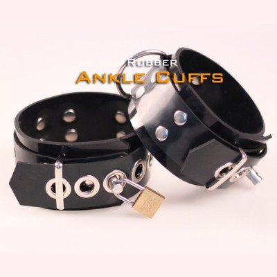 (DM552) 5 colors 100% Natural Latex Pure Handmade Rubber Ankle Cuffs The Alternative Slave Bandage Can Be Locked Rubber Fetish